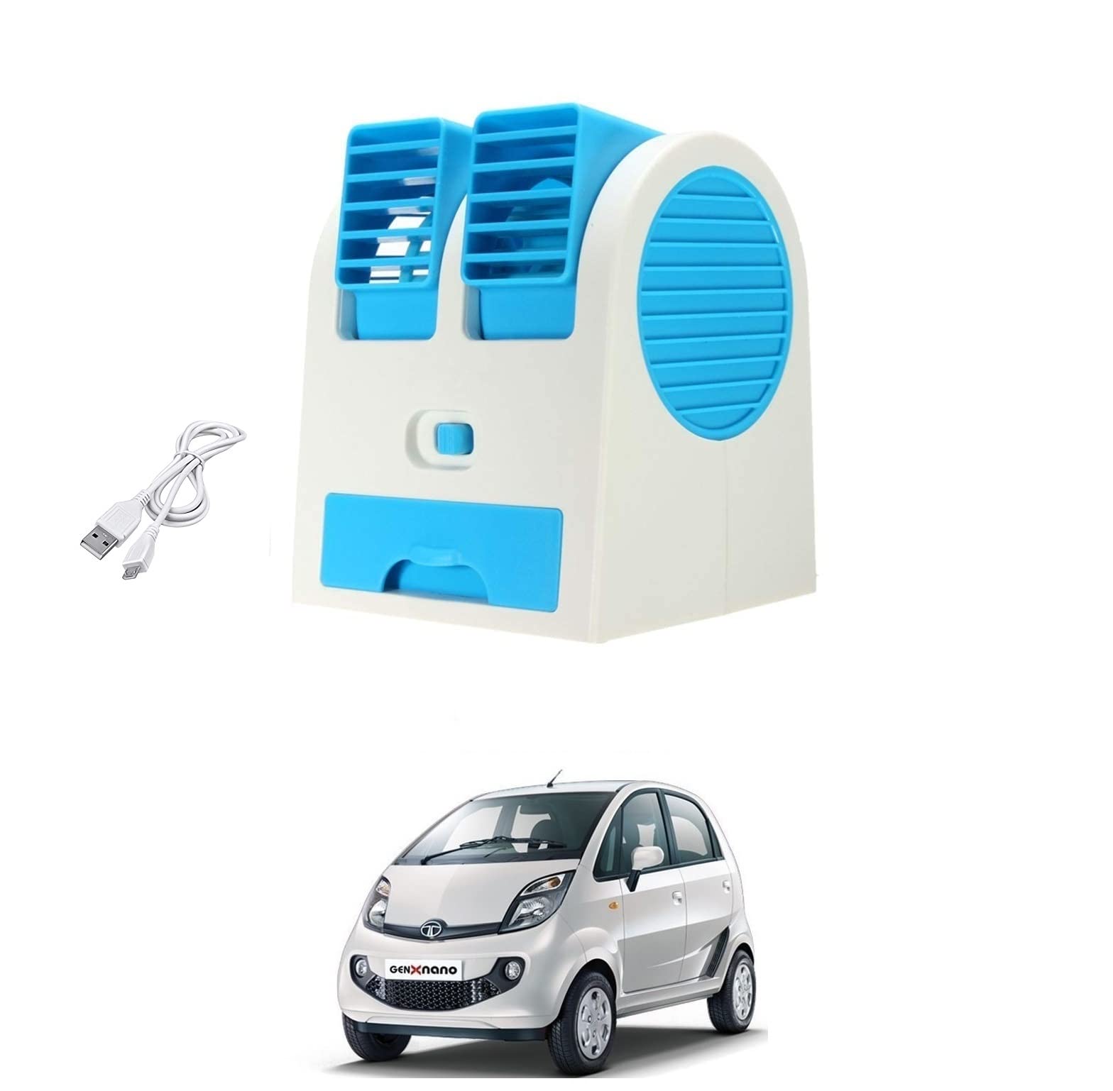 AUTOADDICT Auto Addict Car FAN Mini AC USB/Battery Operated Mini Water Car Fan Air Cooler Dual with Ice Chamber For Tata Nano (B0C1P67HV7) Amazon Price History, Amazon Price Tracker