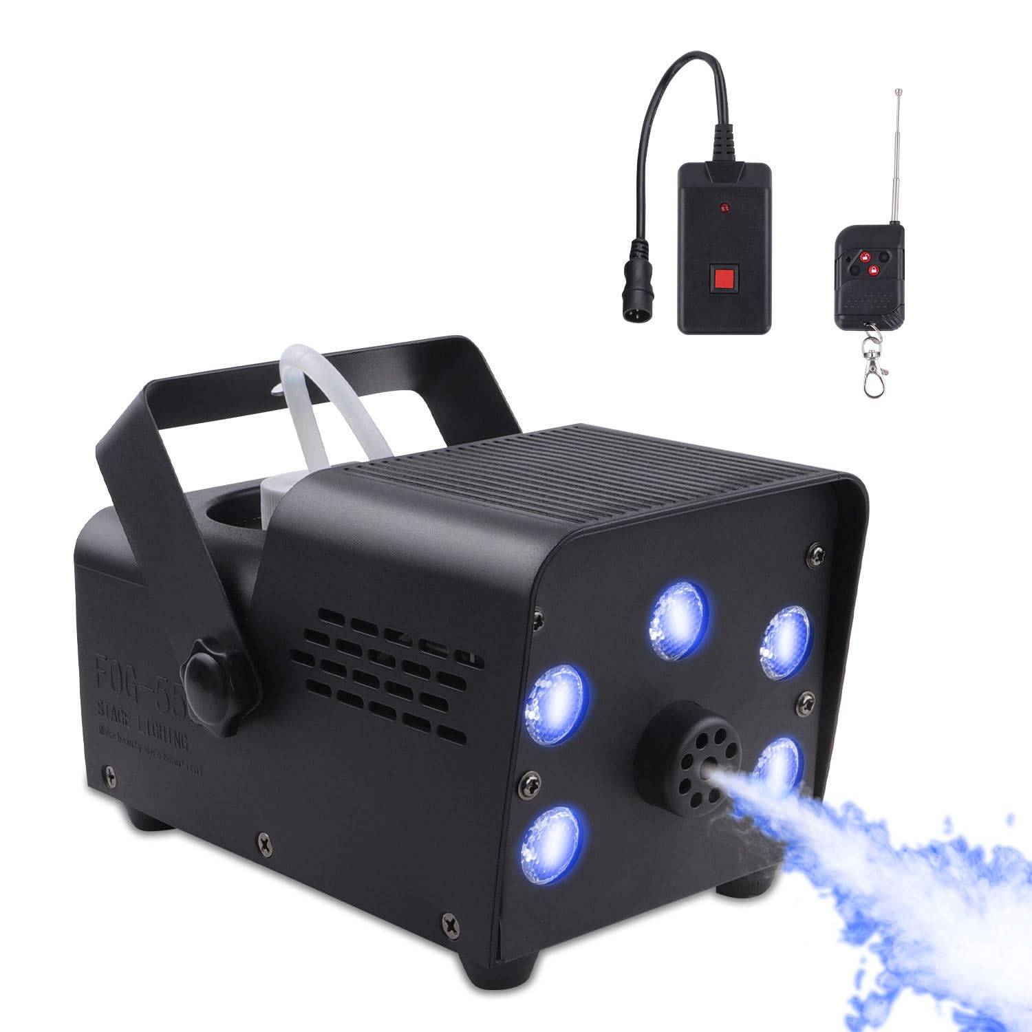Wytwornica Dymu, Mini Wytwornica Dymu O Mocy 500 W Z Zaawansowaną Inteligentną Kontrolą Temperatury I Mieszanymi Kolorami Diod Led Rgb, Wysoka Emisja Dymu 6500 Cfm Na Imprezę Halloween Efekt Sceniczny