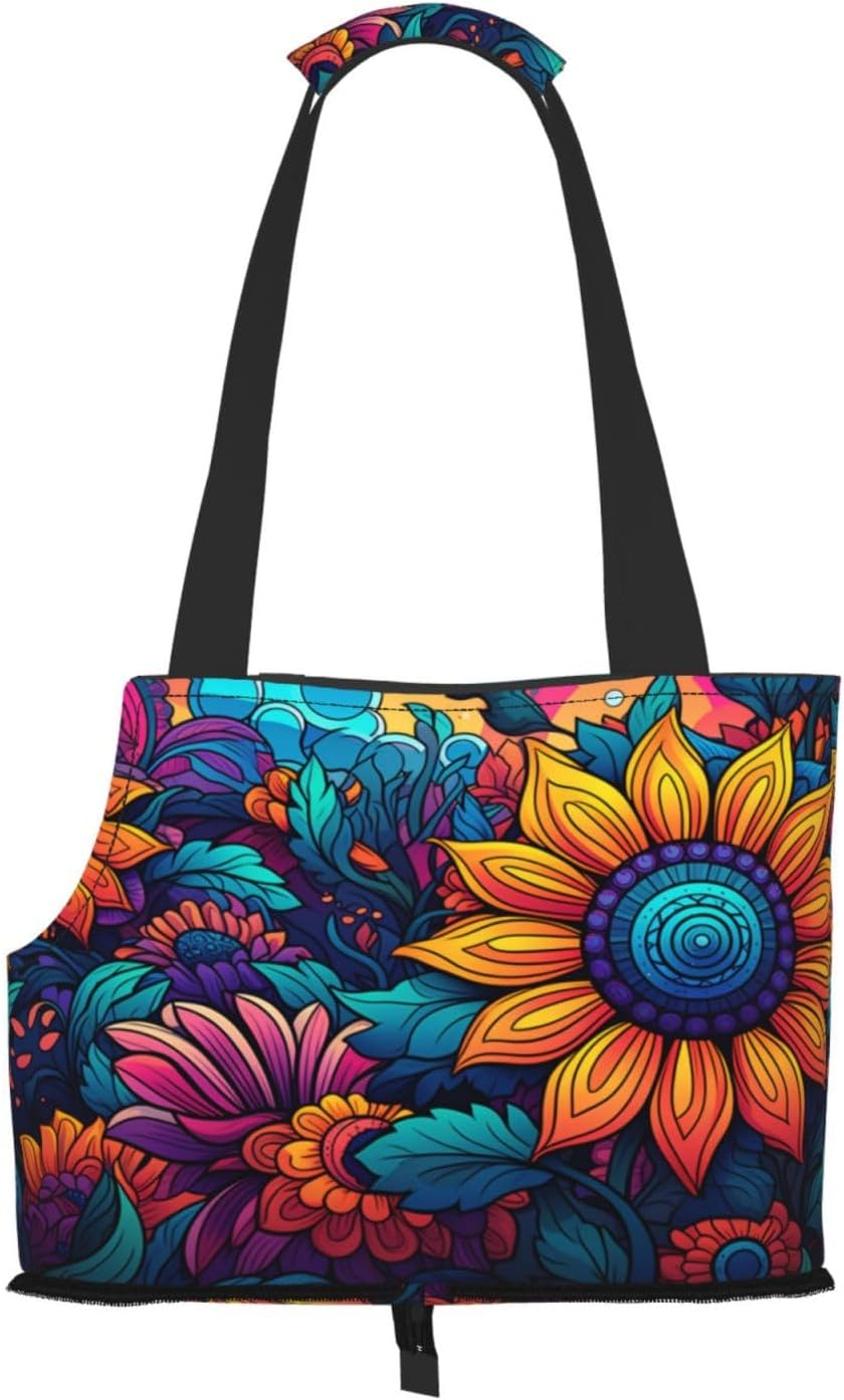 Anime Sunflower Dog Purse Carrier,Pet Tote Bag, Bag for Small Dogs Cats Puppy