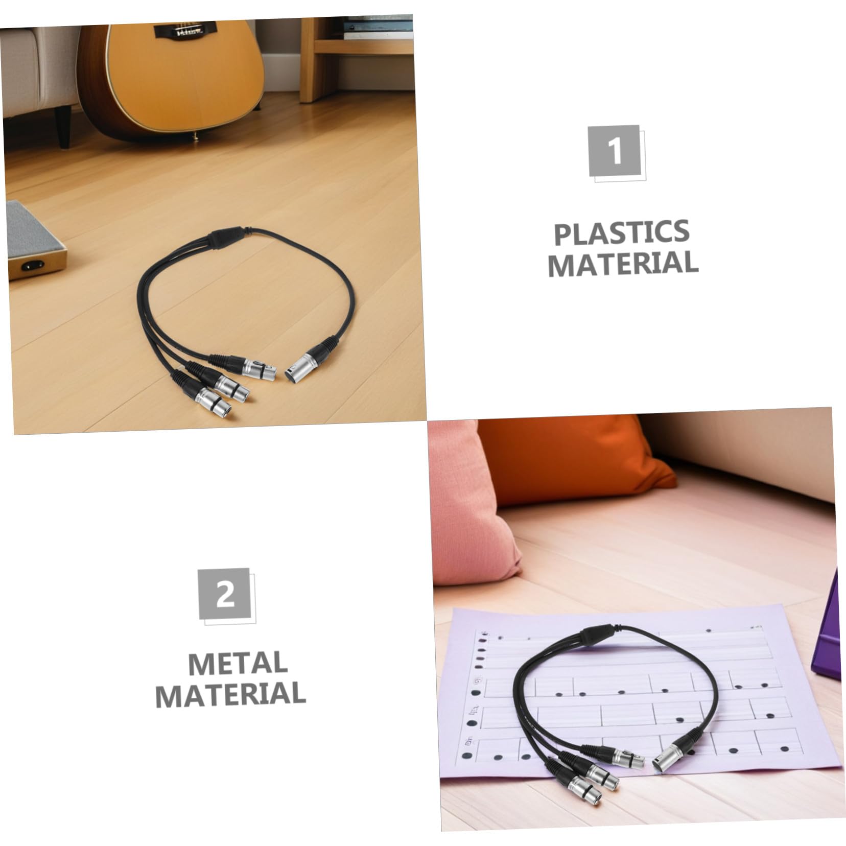 Cavo Audio Xlr 1 a 3, Splitter Microfono 0, 6m, 2 Pezzi | Connessione Bilanciata, Schermatura Anti-interferenze, Design Salvaspazio, per Palco e Produzione Musicale