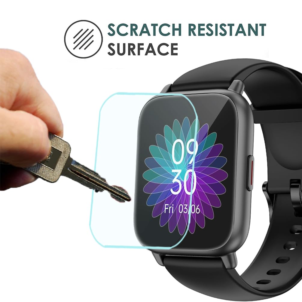 Yoomigle 6 Pack Compatible with RUIMEN H1 1.85'' Smartwatch Screen Protector Film for HappyCat Fit H1 1.85 inch Smart Watch Screen Protectors Foils Cover Crystal Clear HD Anti-Scratch - Image 3
