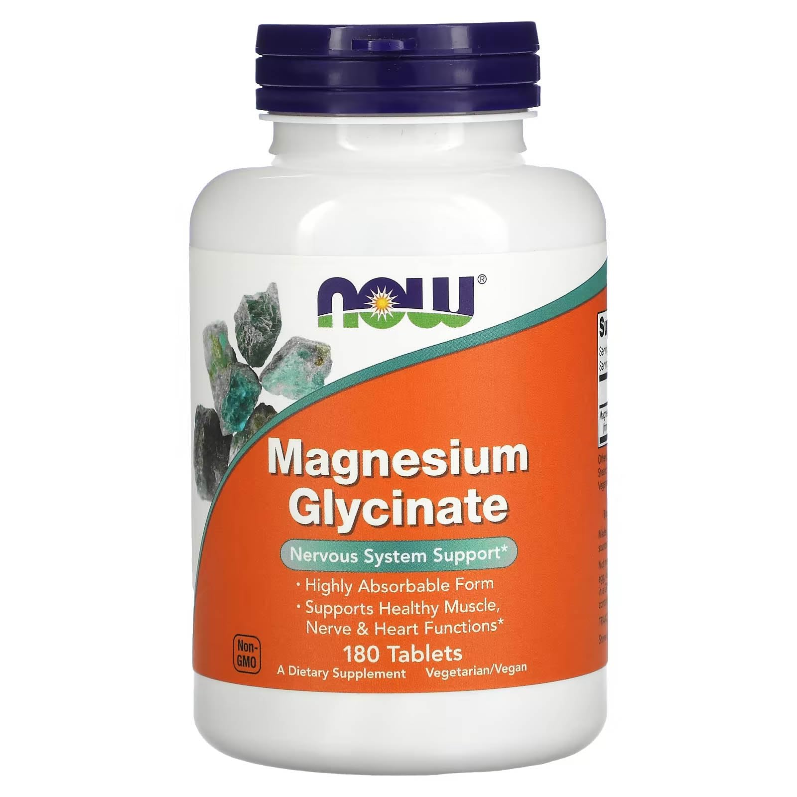 Now Foods Magnesium Glycinate Highly Absorbable Form Tablets, 180 Tablets