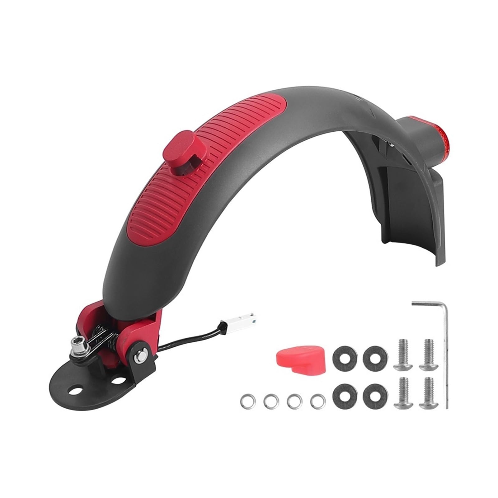 Kit de Luces traseras de Guardabarros Trasero de Aluminio, Compatible con Xiaomi M365 Pro Pro2 1S Mi 3(Red Kit)