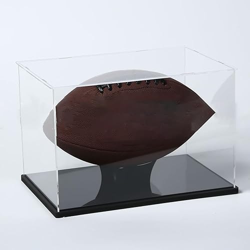 Vitrina de fútbol acrílico, soporte de fútbol extraíble, a prueba de polvo, resistente a los rayos UV, caja de exhibición para rugby, sombreros,