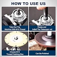 Vista 7 de Barra de extensión de amoladora angular mejorada, palanca adaptadora de máquina pulidora de rosca M10, extensión de amoladora angular para amoladora