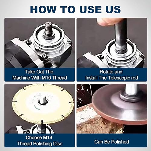 Miniatura 7 de Barra de extensión de amoladora angular mejorada, palanca adaptadora de máquina pulidora de rosca M10, extensión de amoladora angular para amoladora