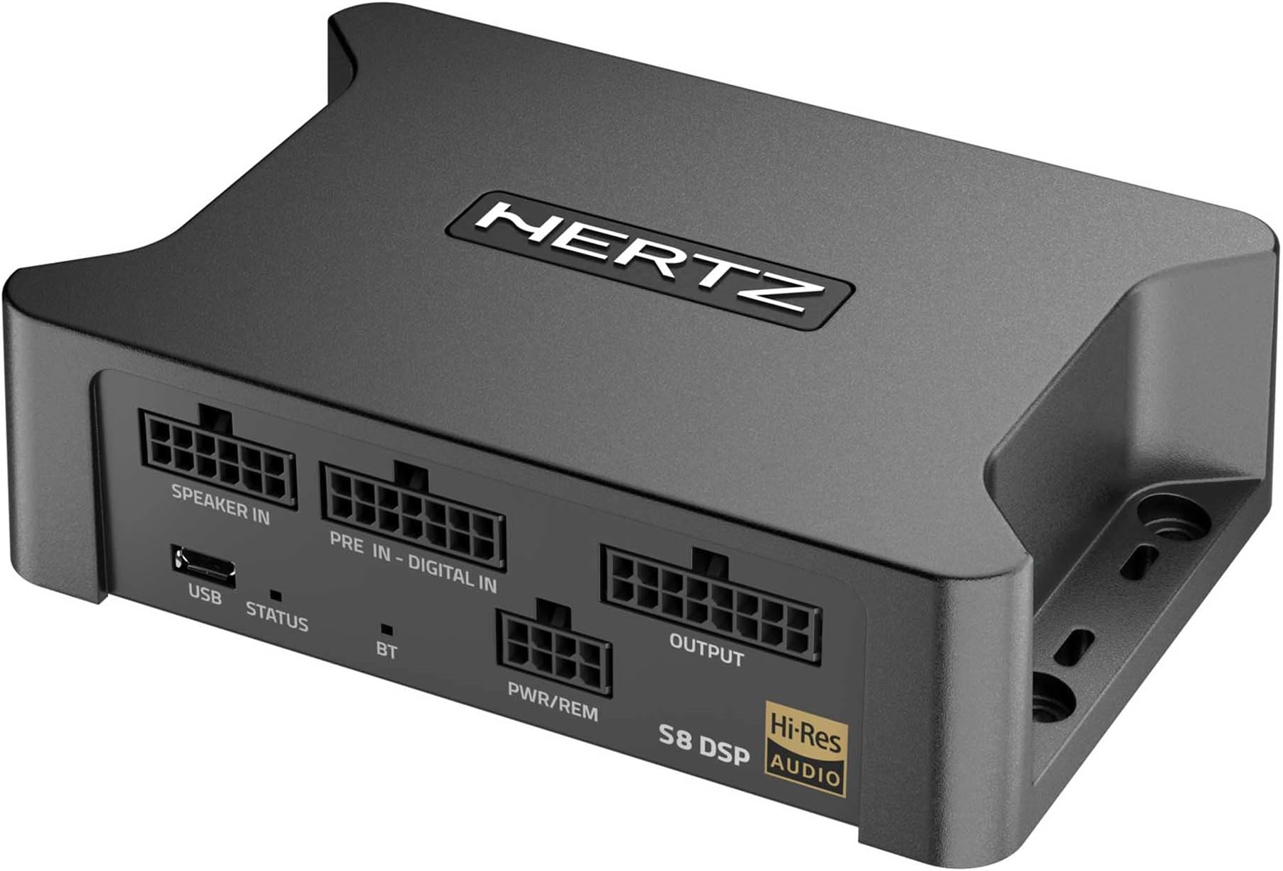 Hertz S8 DSP - 8 Channel Digital Processor with Hi-Res Audio (96kHz/24bit), 6 Analog Inputs, SPDIF Coaxial Input, Bluetooth 5.0 Configuration, Compact Design for Vehicles, Motorcycles and Boats