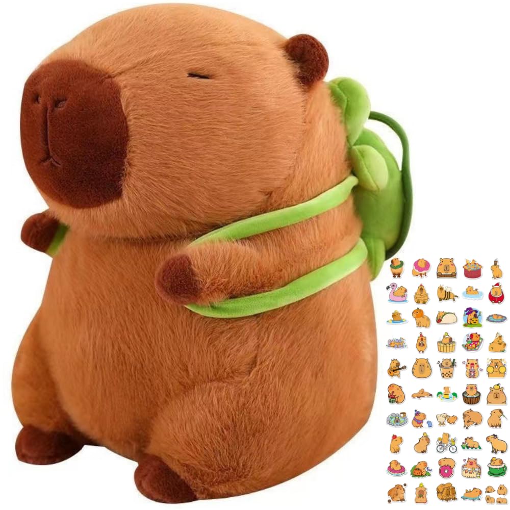 Capybara Plush | Capibara Toy 30-35 cm, Soft and Cuddly Stuffed Animal Toy for Babies, Boys/Girls and Adults, Includes Random Capybara Sticker
