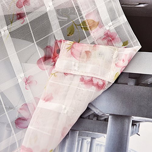 Rideau transparent rose occultant léger contre le vis-à-vis