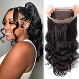 10 Inch Free Part Ear To Ear 13x4 Inch Body Wave Lace Frontal Closure, 9A Unprocessed Peruvian Virgin Best Human Hair Extensions Lace Frontal Closures Top Natural Color(10 Inch Frontal)