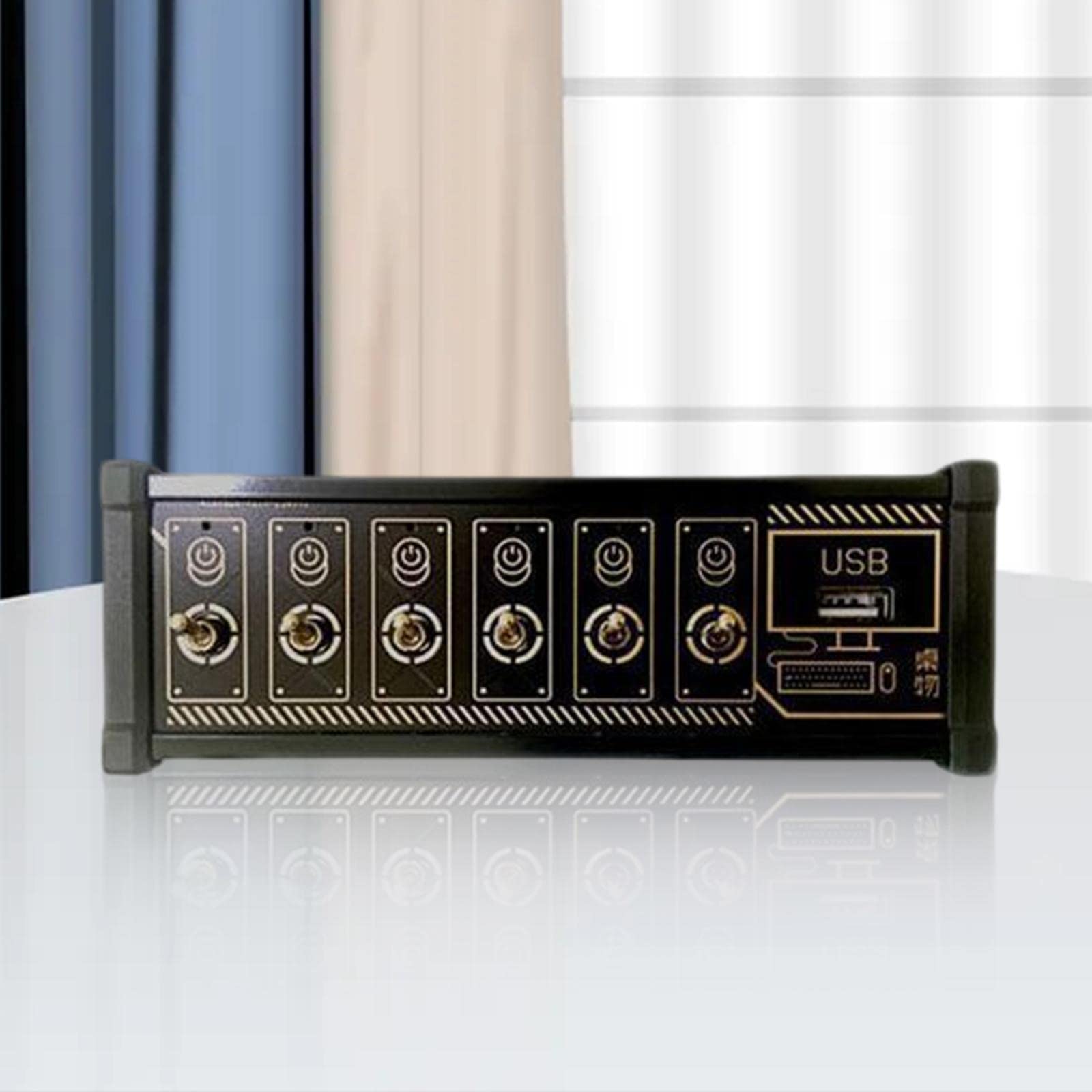 USB Hub Adaptador Multi Puerto con 6 Interruptores Independientes en Material PP Adecuado para Escritorios Oficinas Espacios de Trabajo, Actualizado