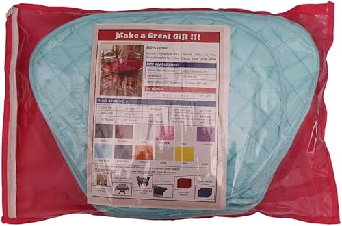 Miniatura 4 de Home covers Juego de 7 manteles individuales acolchados para mesa redonda de comedor y tapete central de calidad prémium (azul aguamarina)