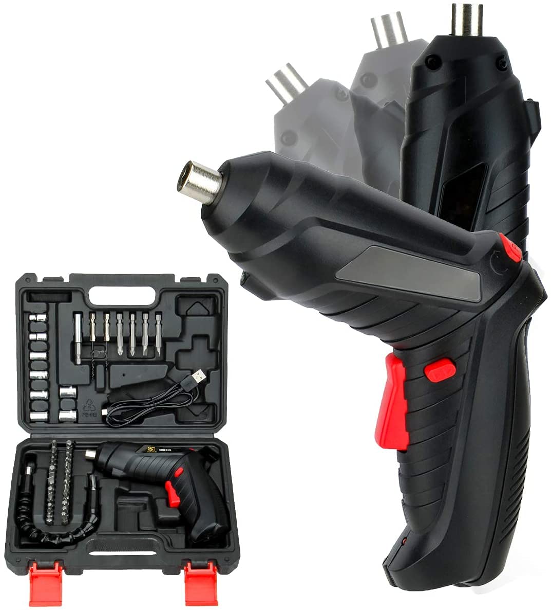 FEELING MALL 47 in 1 Screwdriver Bit Set Drill Accessories, Front LED Light, Flexible Shaft, Carrying Case, Easy for Small Home Projects (Multicolour, Standard) (B094JHJL64) Amazon Price History, Amazon Price Tracker