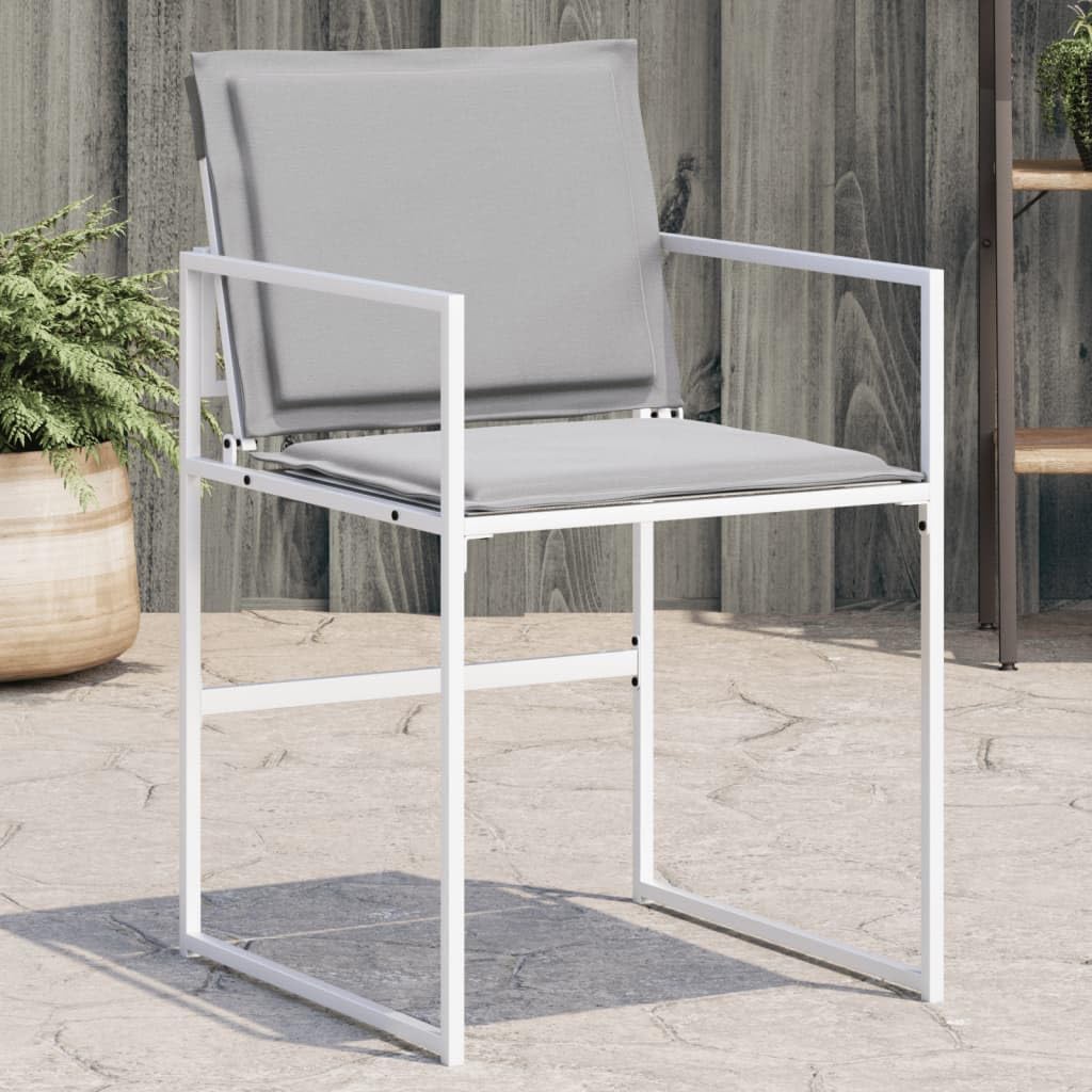 Lot de 4 chaises de jardin en textilène respirant et coussins amovibles
