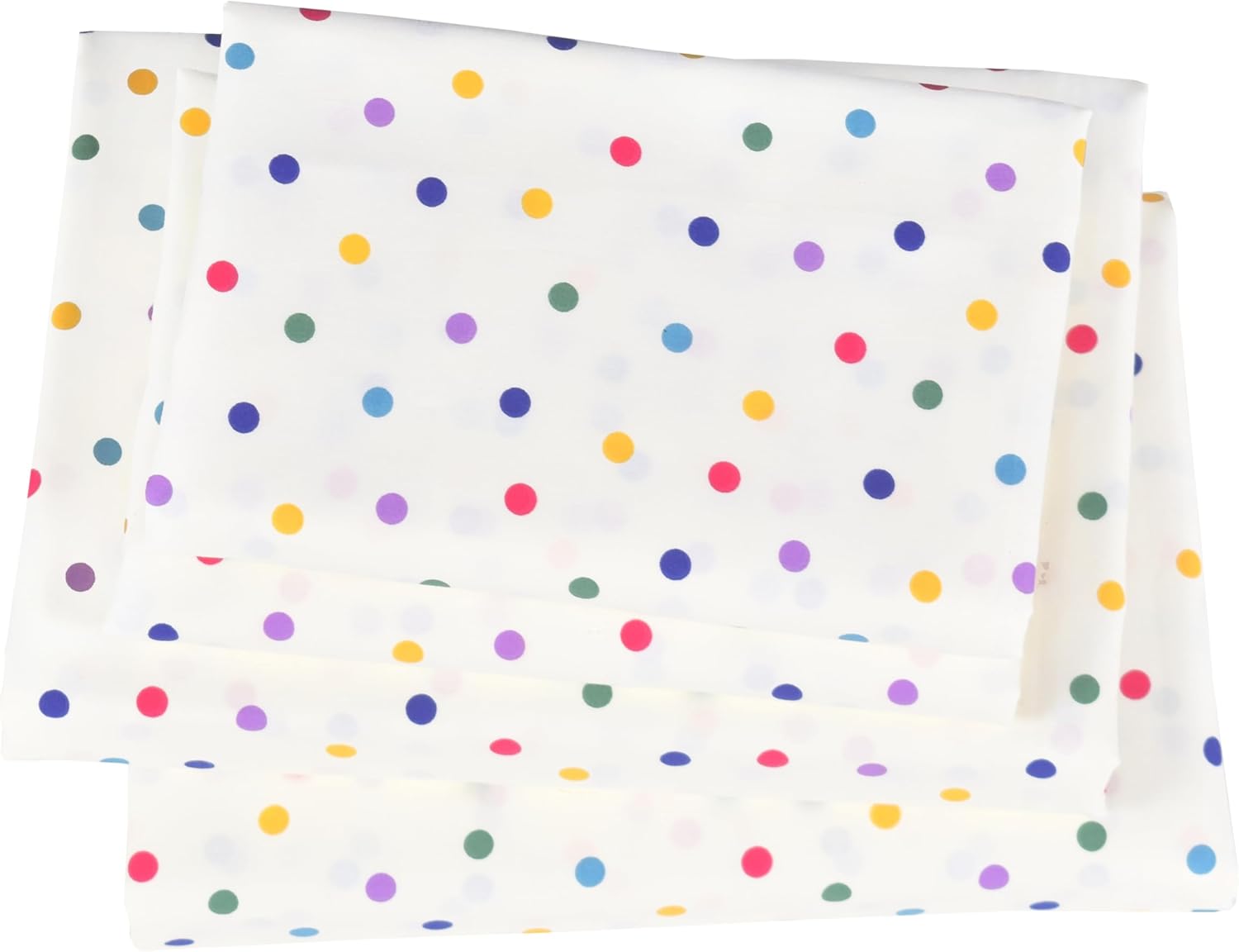 J-pinno Colourful Little Dot Cute Polka Dot Girls Kids Full Sheet Set Bedroom Decoration Gift 100% Cotton, Flat Sheet + Fitted Sheet + Pillowcase Bedding Set
