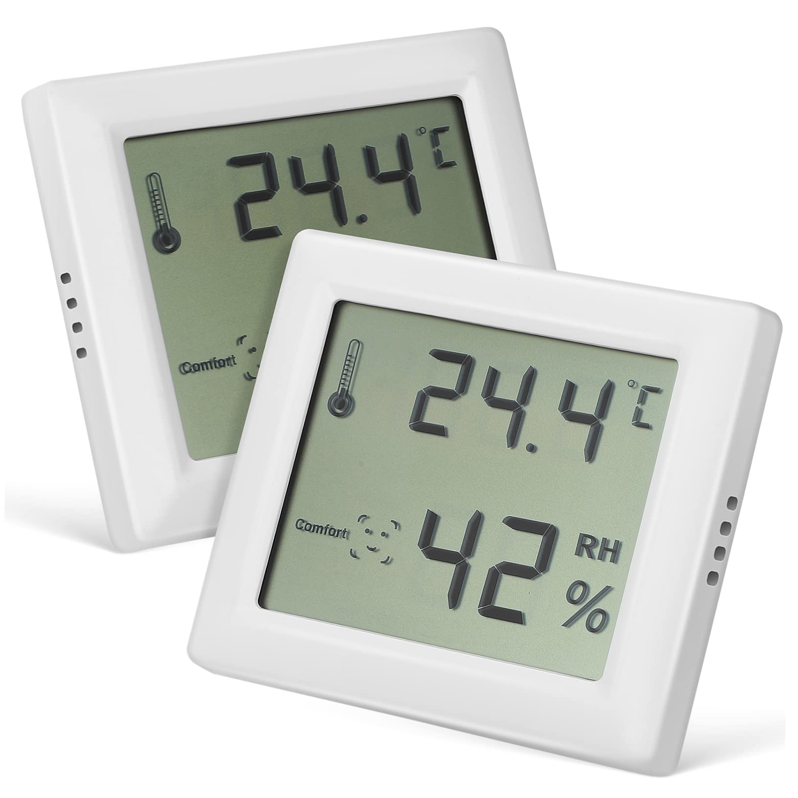 Yardwe Lot De 3 Hygromètres Numériques Pour Chambre À Coucher Grand Écran Pour Bébé Bureau Maison 2 Pièces X 3