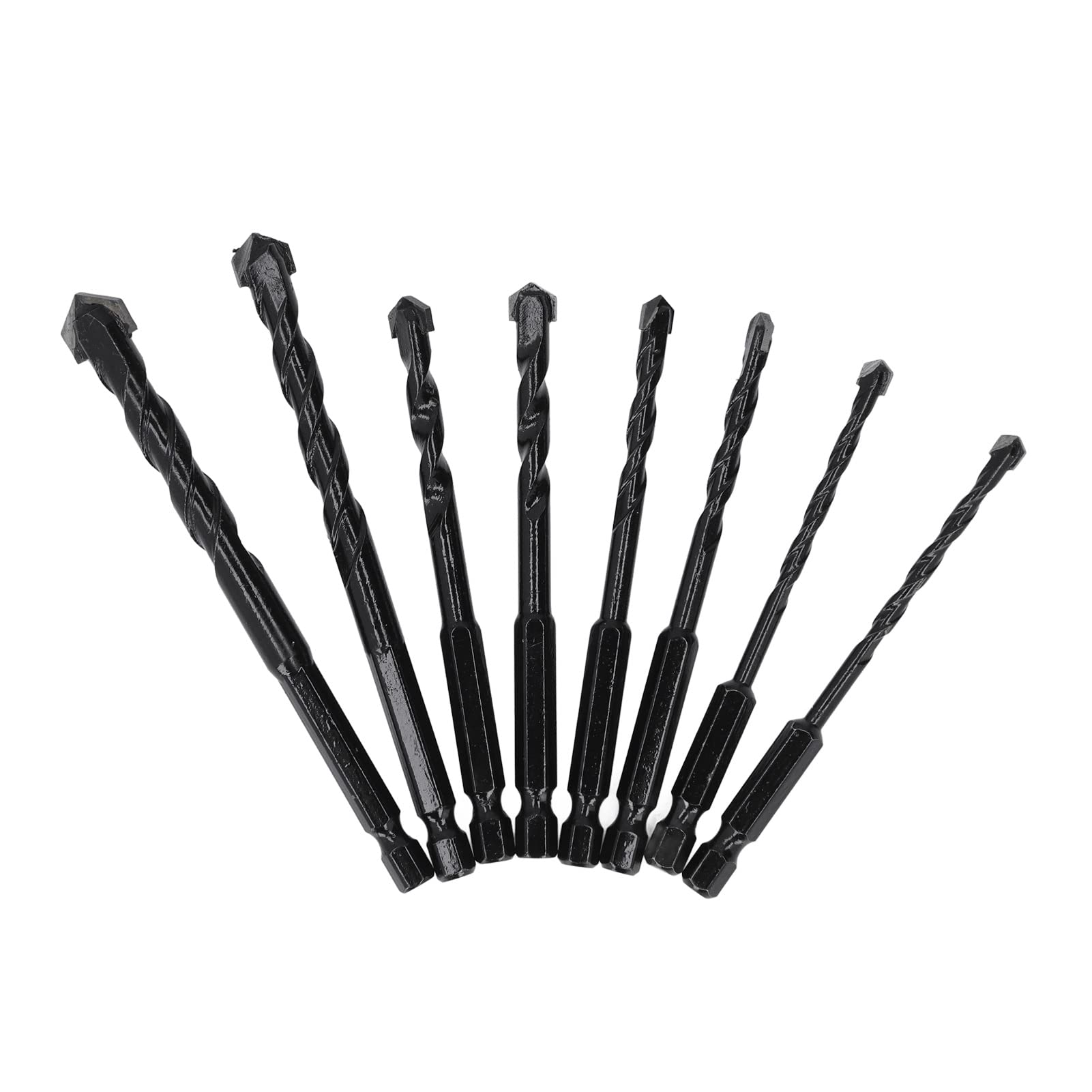 8 Pezzi Set di Punte per Trapano per Muratura, Set di Punte per Trapano per Piastrelle con Gambo Esagonale Professionale per Calcestruzzo in Plastica per Legno, Cemento, Mattoni di Vetro, 5~12 mm /