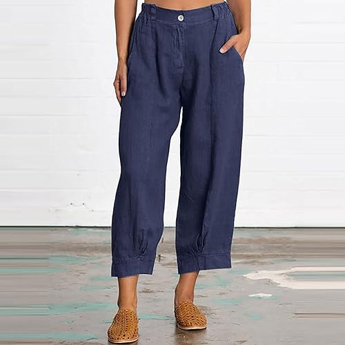 Miniatura 2 de HJYUZP Womens Joggers with Pockets Womens Cotton Pants Size Button Zipper Pant with Pocket Fashion Sweatpants for Women