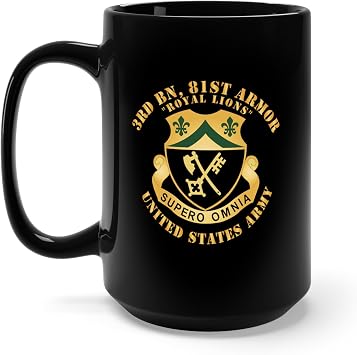 كوب أسود 15 أونصة - 3rd Bn، 81st Armor - Royal Lions - DUI X 300 - منشور على موقع eBay
