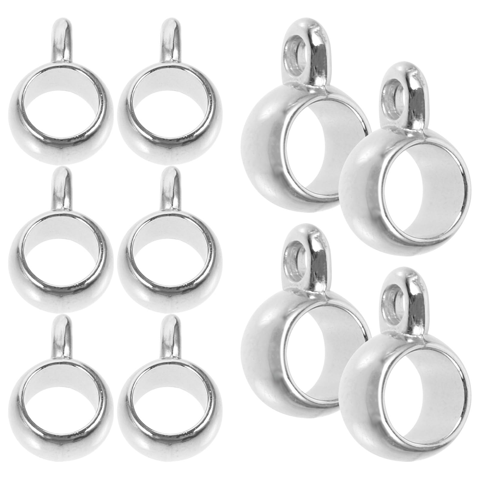 Pendentif Créatif pour Collier, Perles à Gros Trou 100 Pièces Argenté