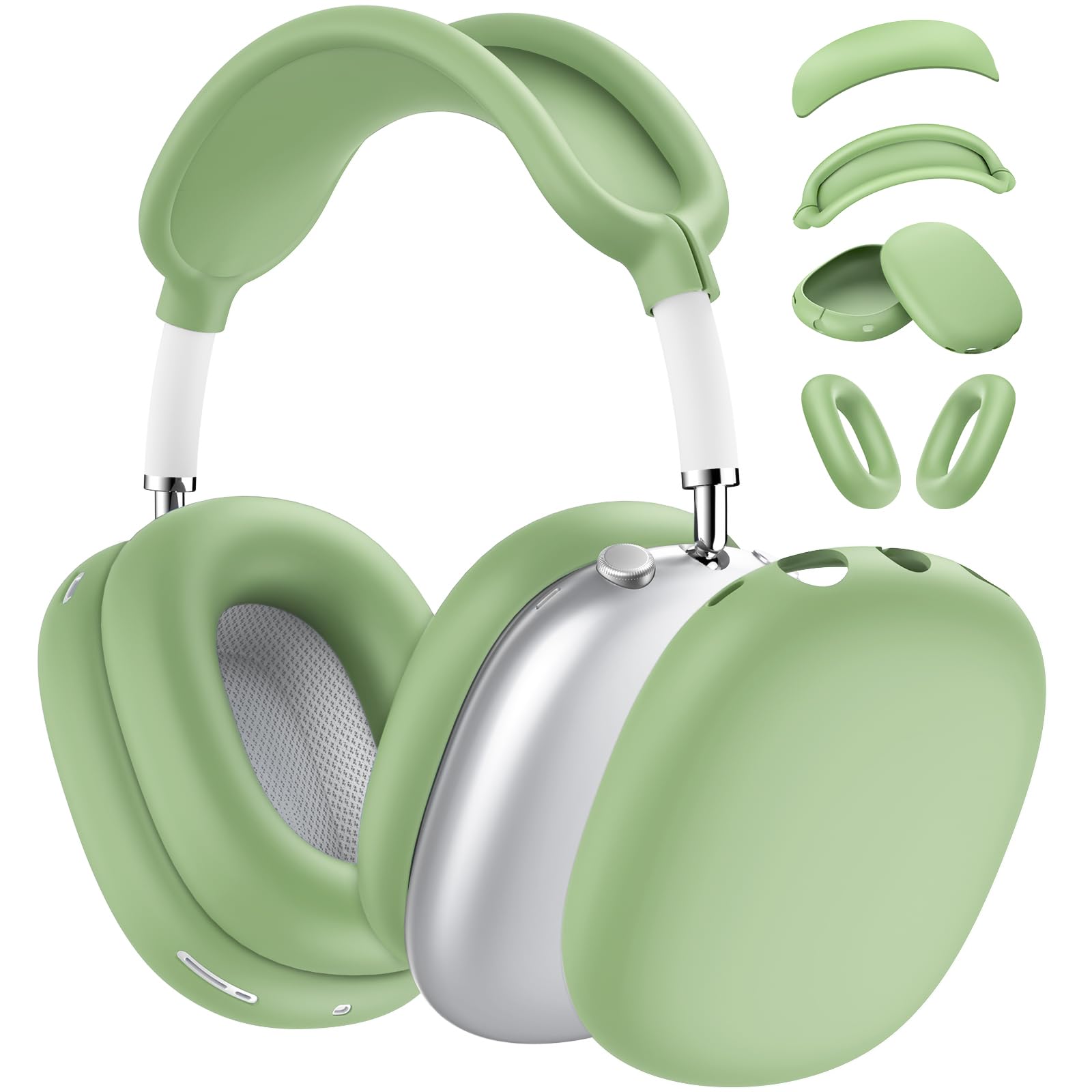 [4 in 1] Silicone Case Cover for AirPods Max USB-C (2024), Anti-Scratch Sweat-Proof Ear Pad Case Cover/Ear Cups Cover/Headband Cover Accessories