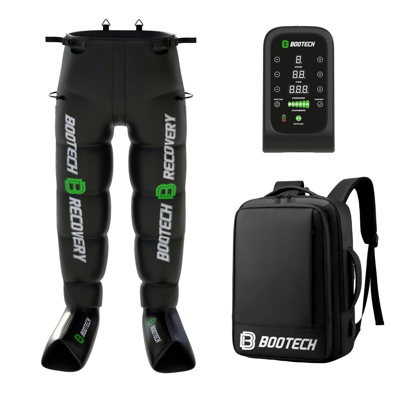 BOOTECH Pantalon de Pressothérapie pour la Maison, Masseur Rechargeable pour Jambes Fatiguées avec 6 Chambres, Améliore la Circulation, Récupération Musculaire, Drainage Lymphatique, Anti-Cellulite