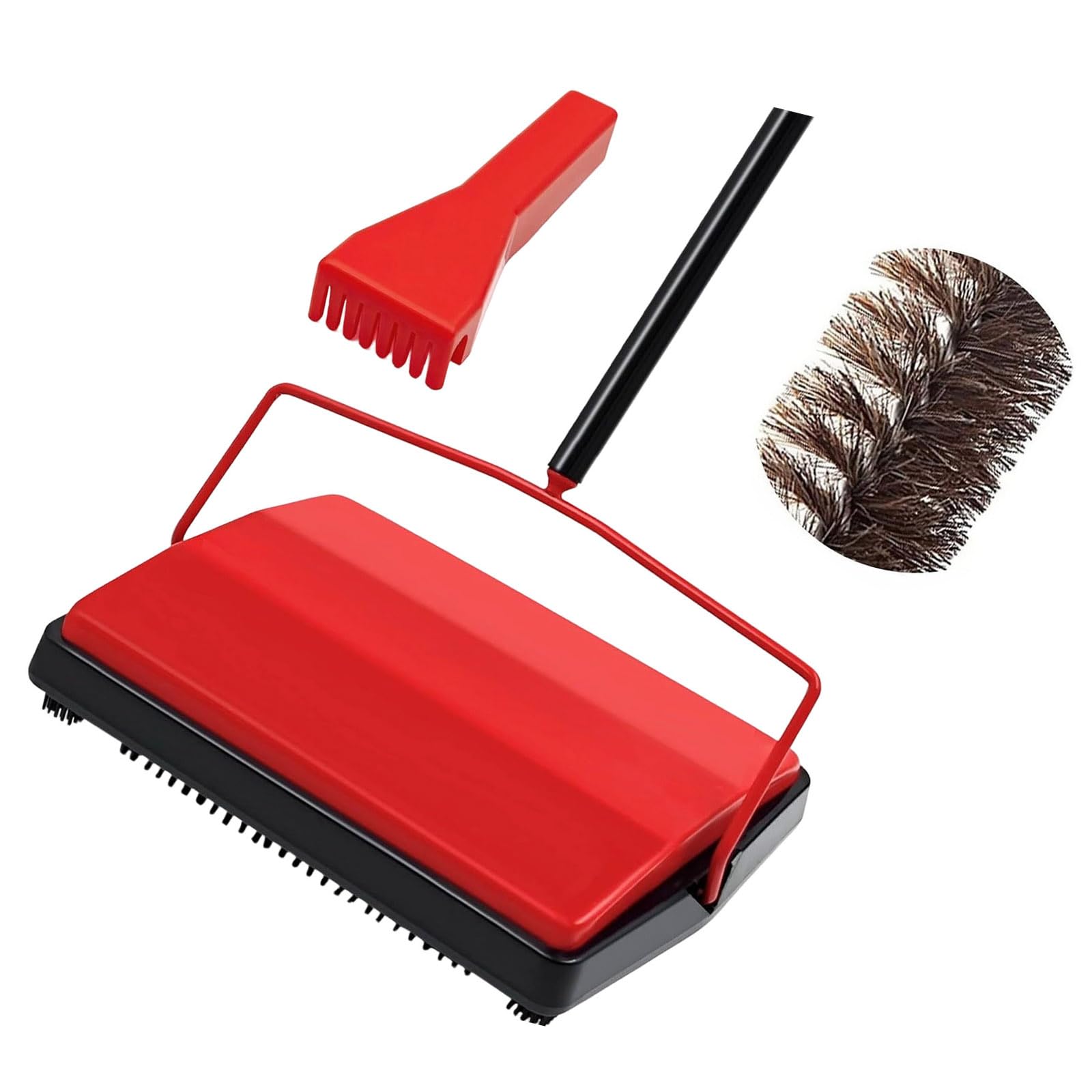 Pulitore manuale per tappeti per capelli, ritagli carta, Red