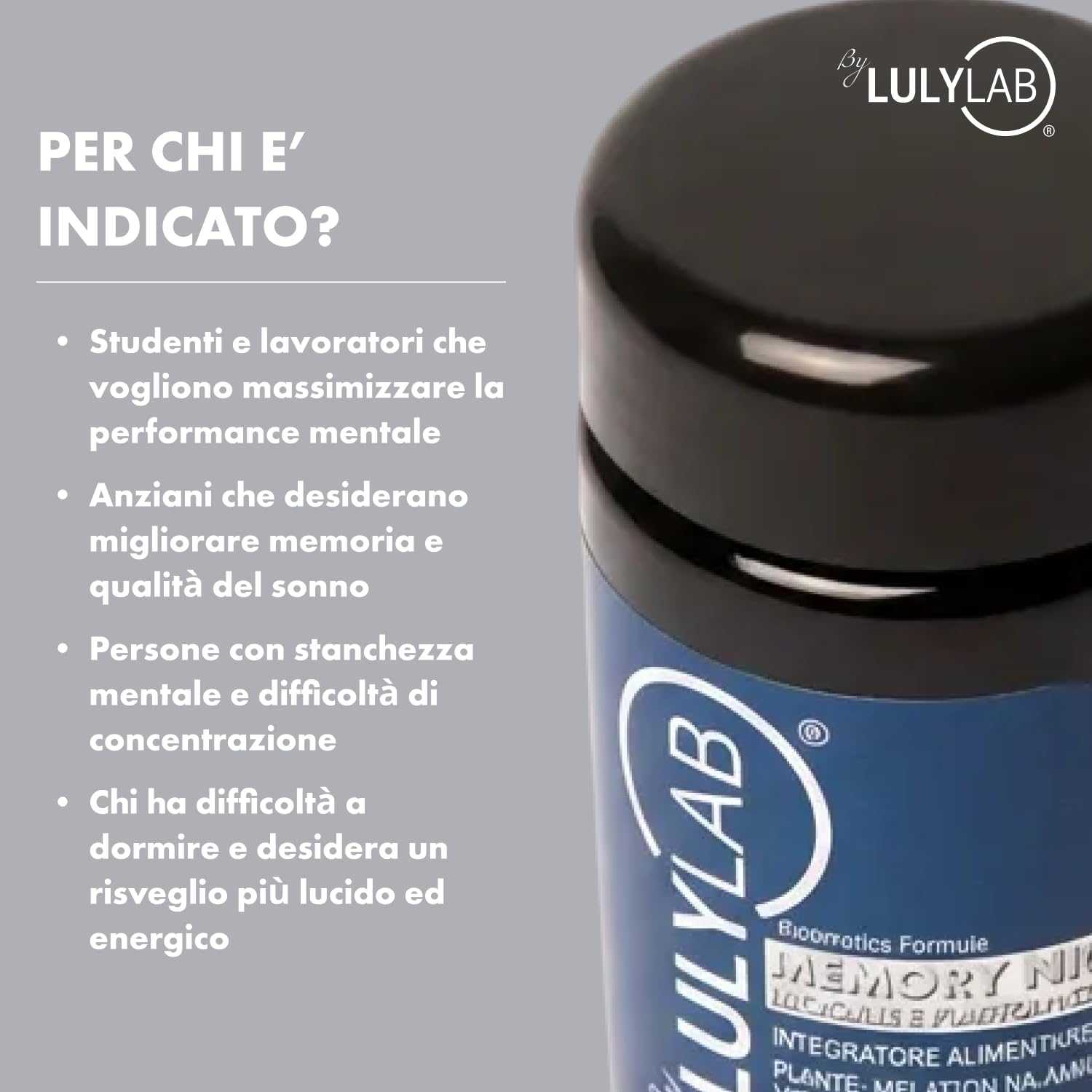 MEMORY NIGHT Integratore Memoria e Sonno Profondo, 30 Capsule con Melatonina 1Mg, Zinco, Vitamine B, Teanina e Giuggiolo, Supporto Cognitivo, Riposo Notturno e Benessere del Sistema Nervoso