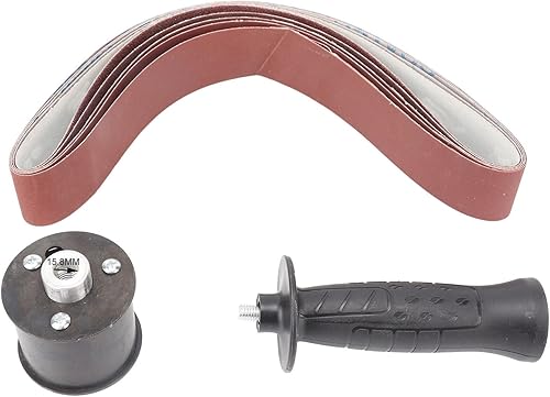 Miniatura 9 de Pulidora de tubos de acero inoxidable, mini lijadora de banda para lijar, pulir, pulir, lijadora de banda de tubo (rosca de 5/8 pulgadas a 11)