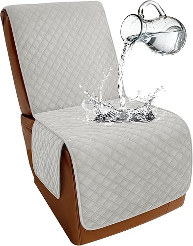 Miniatura 36 de Arfntevss - Fundas impermeables para sofá seccional reclinable en forma de L, funda antideslizante lavable para sofá reclinable, juego de fundas en
