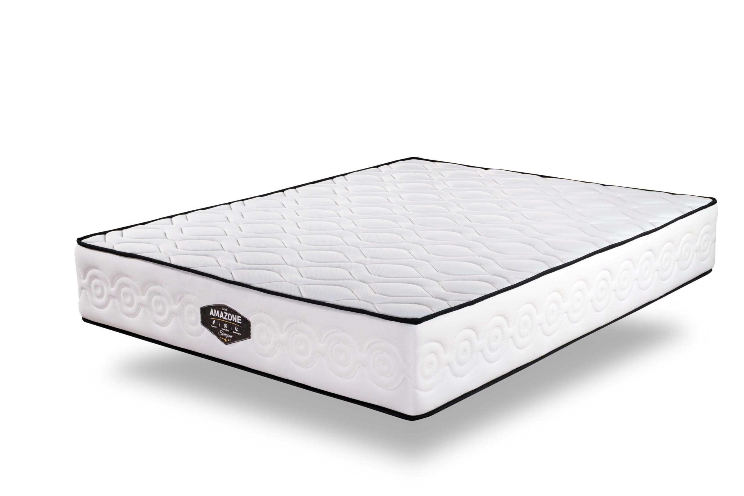SIMPUR Colchón Amazone de muelles ensacados 150x190, +/-30cm de Altura, firmeza Media Alta, Independencia de lechos, Transpirable, Acolchado Premium y diseño Elegante, Fabricado en España