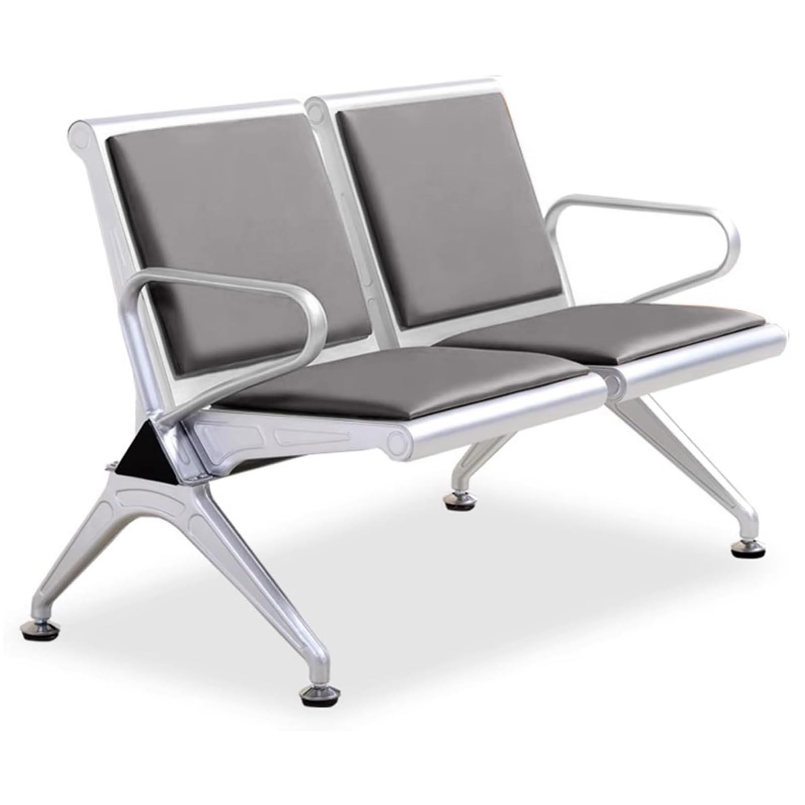 AYCDL Polyurethane 2-Seat Waiting Room Chairs with Armrests Airport Reception Bench Entryway Sofa for Bank Or & Comfortable Lounge Seating