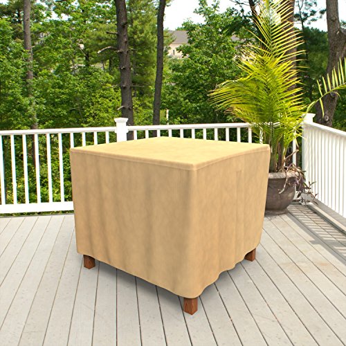 Budge P5A24Sf1 All Seasons Square Patio Table Cover Lightweight, Uv-Resistant, Small-28 H L X 36" W, Tan #TOP6