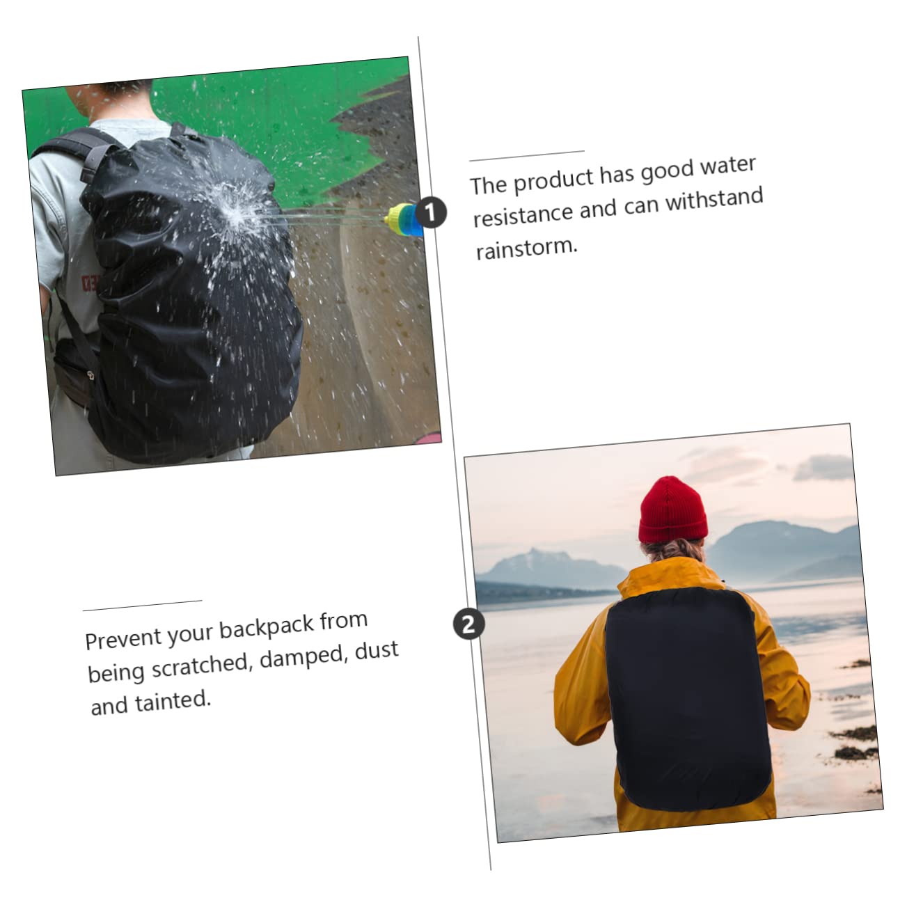 GOOHOCHY Camping Backpack Rain Cover Hiking Rain Gear Lightweight Waterproof Tear Resistant Breathable for Daypack