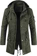 chouyatou chamarra parka de algodón con capucha extraíble y cremallera completa para hombre