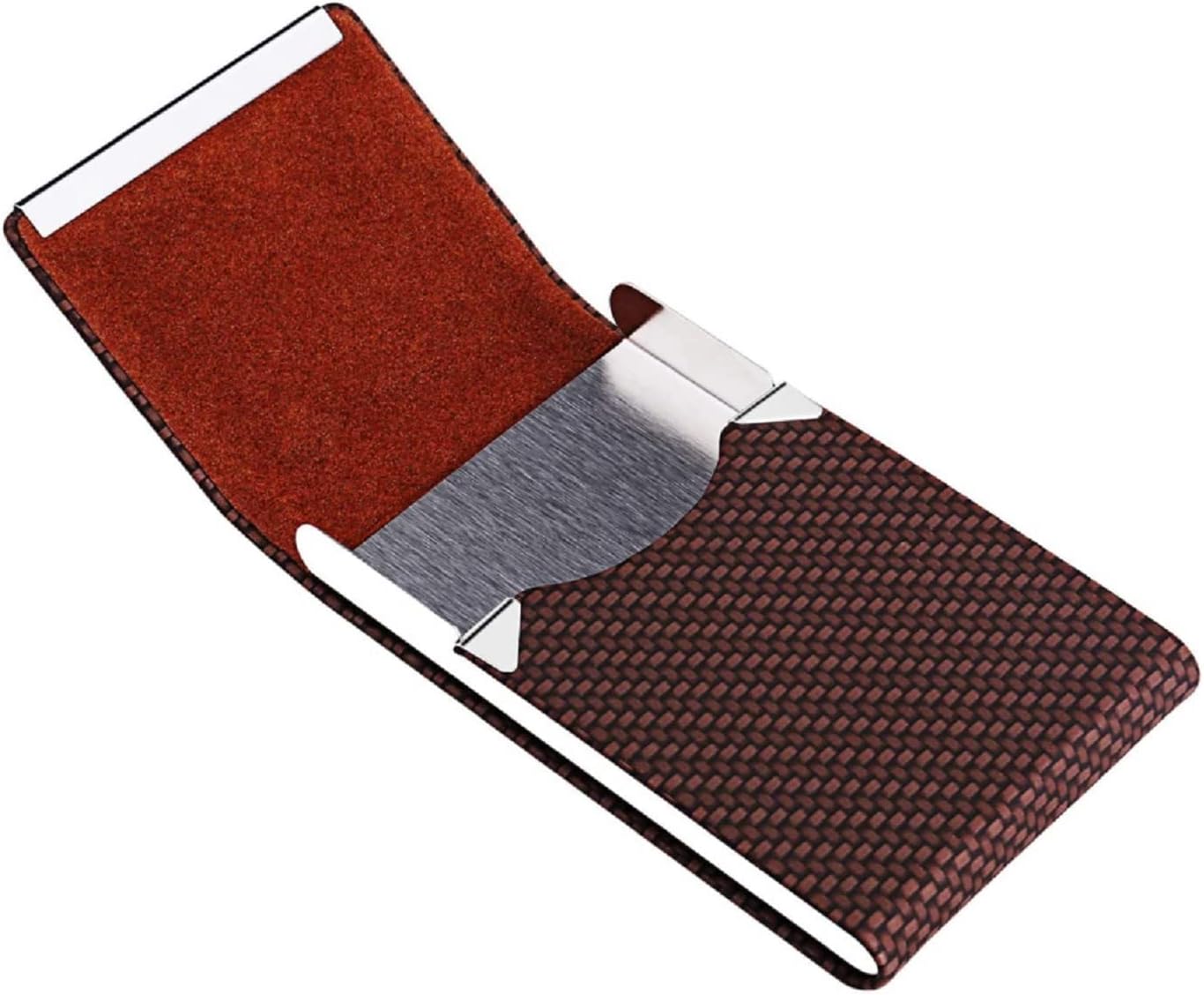 Genuine Leather Card Holder with RFID Blocking | Credit Card/Business Card with Magnetic Closure for Men & Women (Brown)