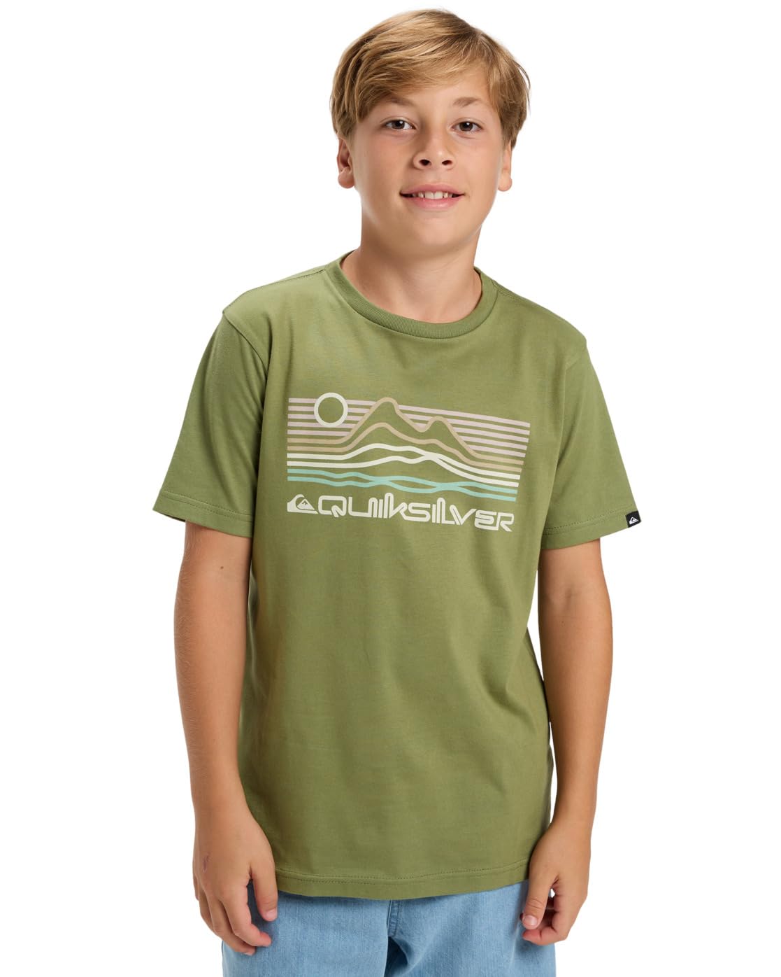 Quiksilver Short-Sleeved T-Shirt EV Light Waves SS Boy's Green 16