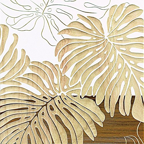 風景専門店(R)のあゆわら ウッド スカルプチャー アート「ワイルド モンステラS(WH+NP)」 絵画 インテリア 壁掛け アート ポスター フック 海 ピカソ 額縁