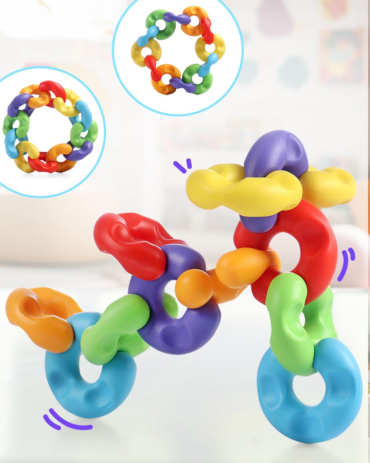 Play Nation Premium 12 Pcs Chain Link Interlocking Educational Toy for Kids| Colourful Building Chains for Children | BIS Certified Toys for Babies | Gifts for Boys & Girls | Multicolour (B0CWTX5G92) Amazon Price History, Amazon Price Tracker
