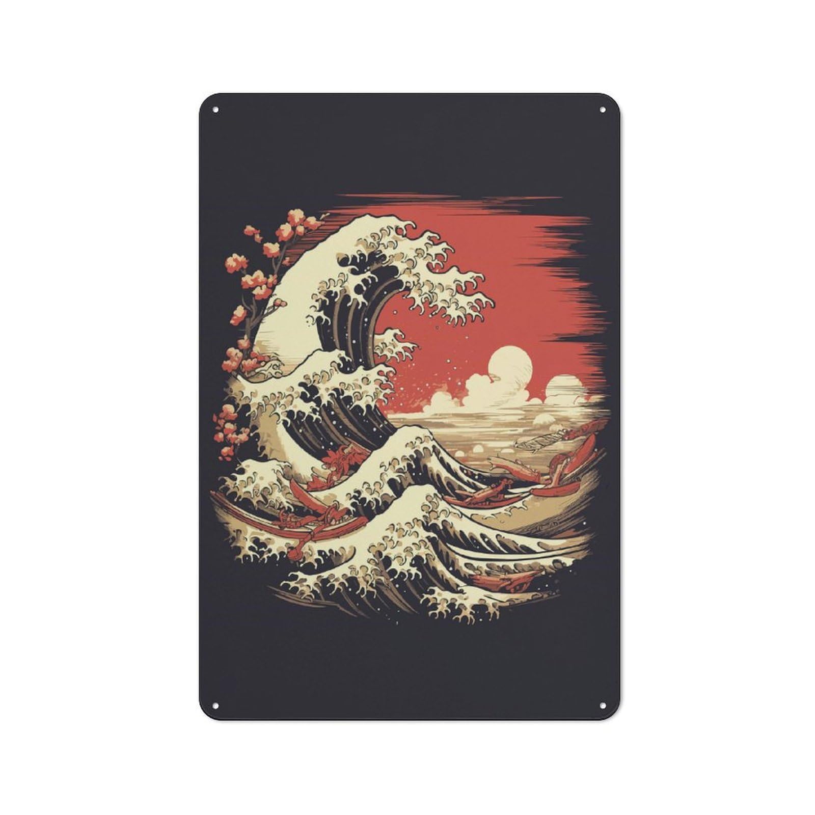Junmoney Vintage Japan Landscapes Vintage Tin Sign 30X20cm With For Workshop Wall, For Makers And Diy Enthusiasts, For Retro Home Interiors
