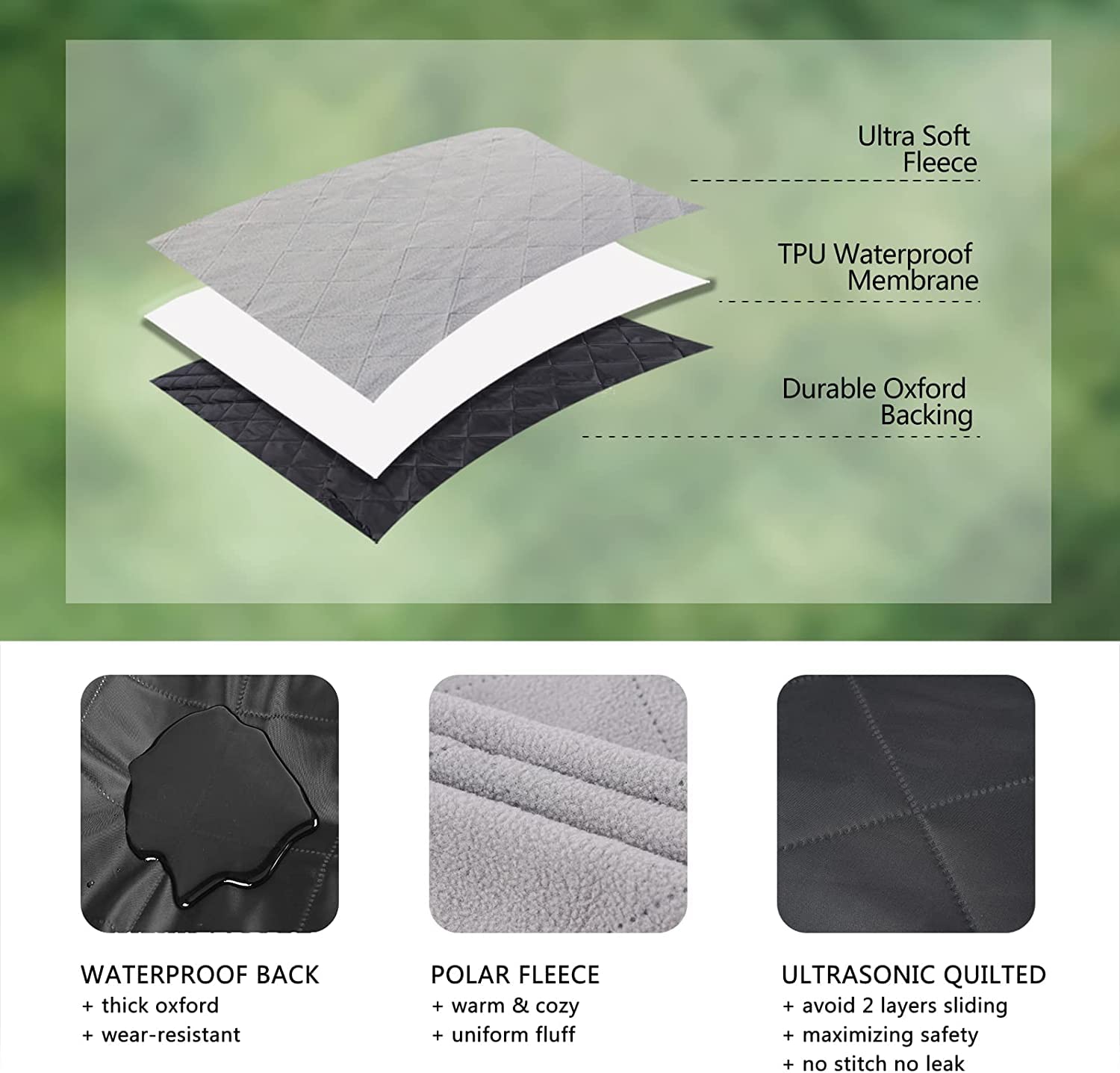 Couverture De Camping/stade Night Cat - Imperméable, Polaire - 190x137 Cm Avec Sac - Neuf