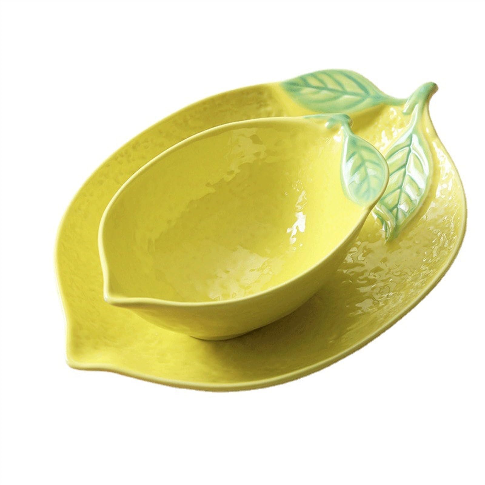 talerze do serwowania Ceramiczny talerz obiadowy w kształcie cytryny Piękny na owoce Zastawa stołowa do użytku domowego Spersonalizowany śniadaniowy Naczynia kuchenne Duże talerze makaronowe