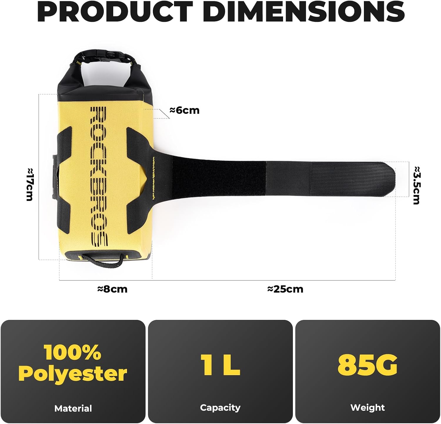 ROCKBROS Bike Frame Bag1L Waterproof Bicycle Storage Bag Under Top Tube image 2