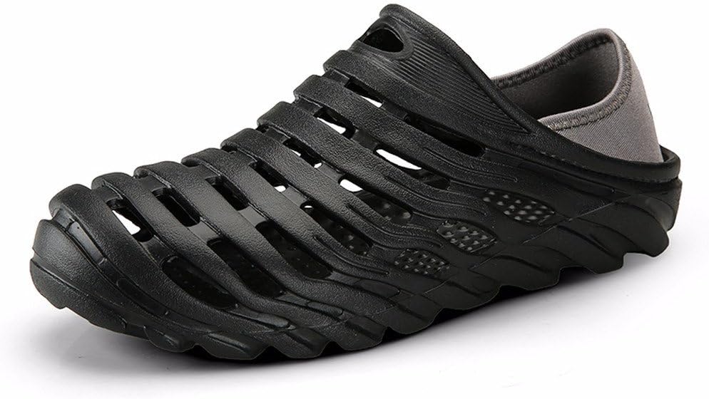 Tanly Men's Sandal,Slip on Quick Drying Water Shoes,Summer Garden Sandals Black US 11