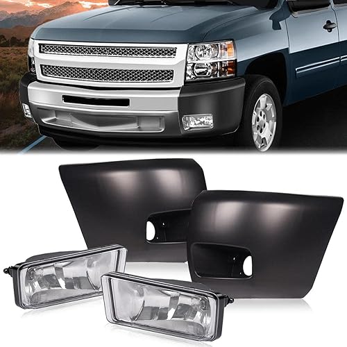 Miniatura 9 de PIT66 Tapas de parachoques y luces antiniebla, compatibles con Chevy Silverado 1500 07-13