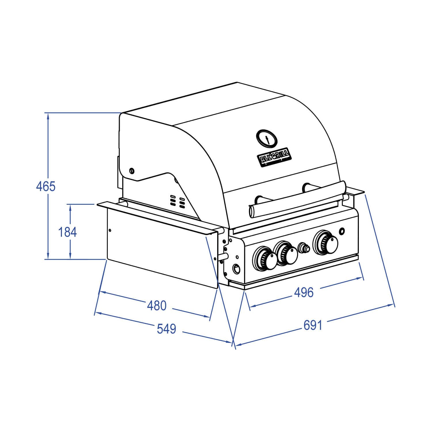 Top-Line Chef S Built-In Gasgrill Einbaugrill Edelstahl Air System 2 Brenner/Backburner