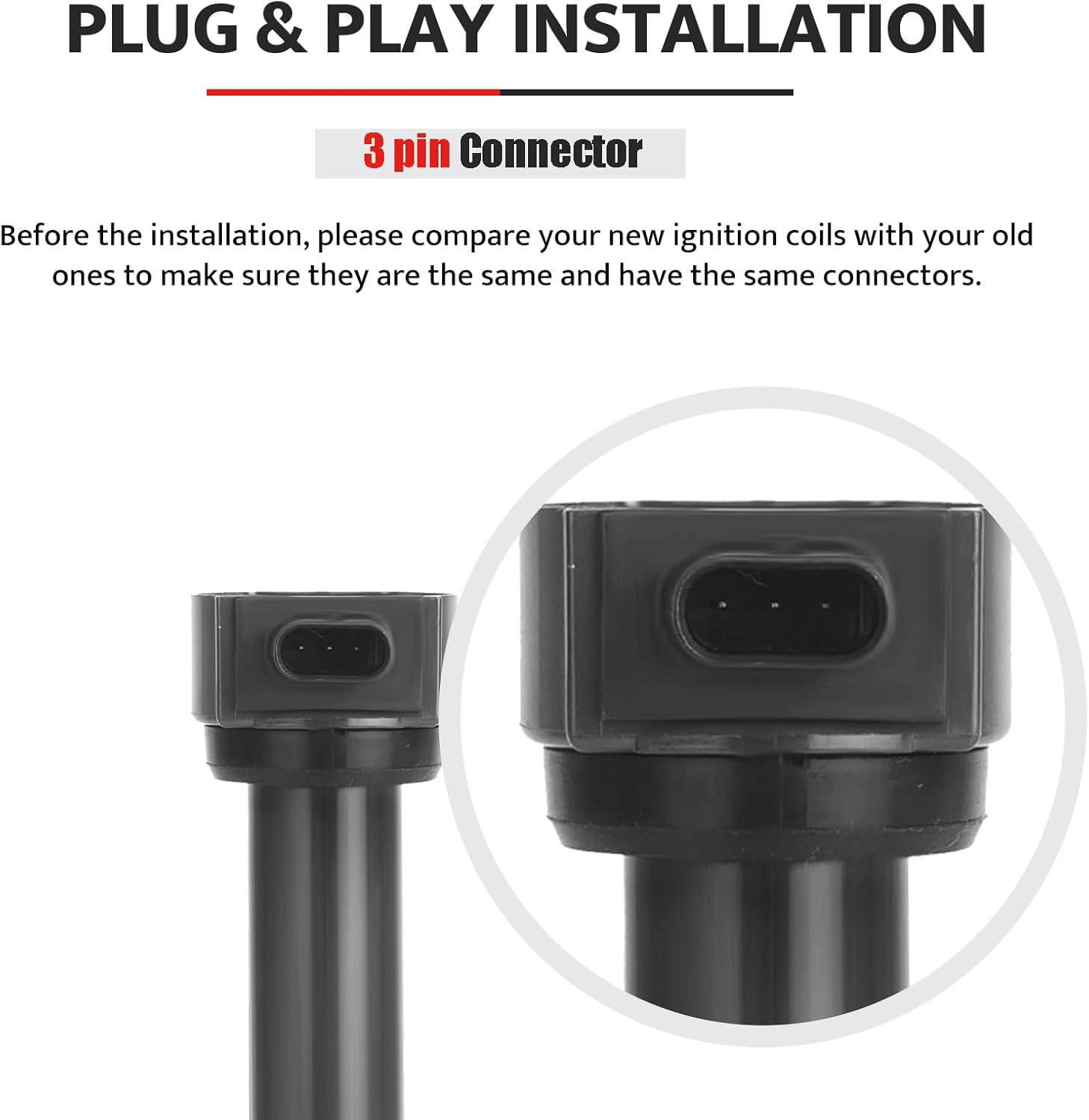 Ignition Coil Pack Set of 4 fit for 2.4 2.0 Jeep Patriot Compass, Dodge Journey, Caliber, Avenger, Chrysler 200, Sebring 2007 2008 2009 2010 2011 2012 2013 2014 2015 2016, UF557