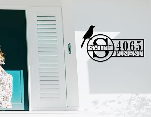 Miniatura 8 de Números de casa para números de dirección exteriores para casas, letrero de dirección personalizado con pájaros, letrero de número de casa