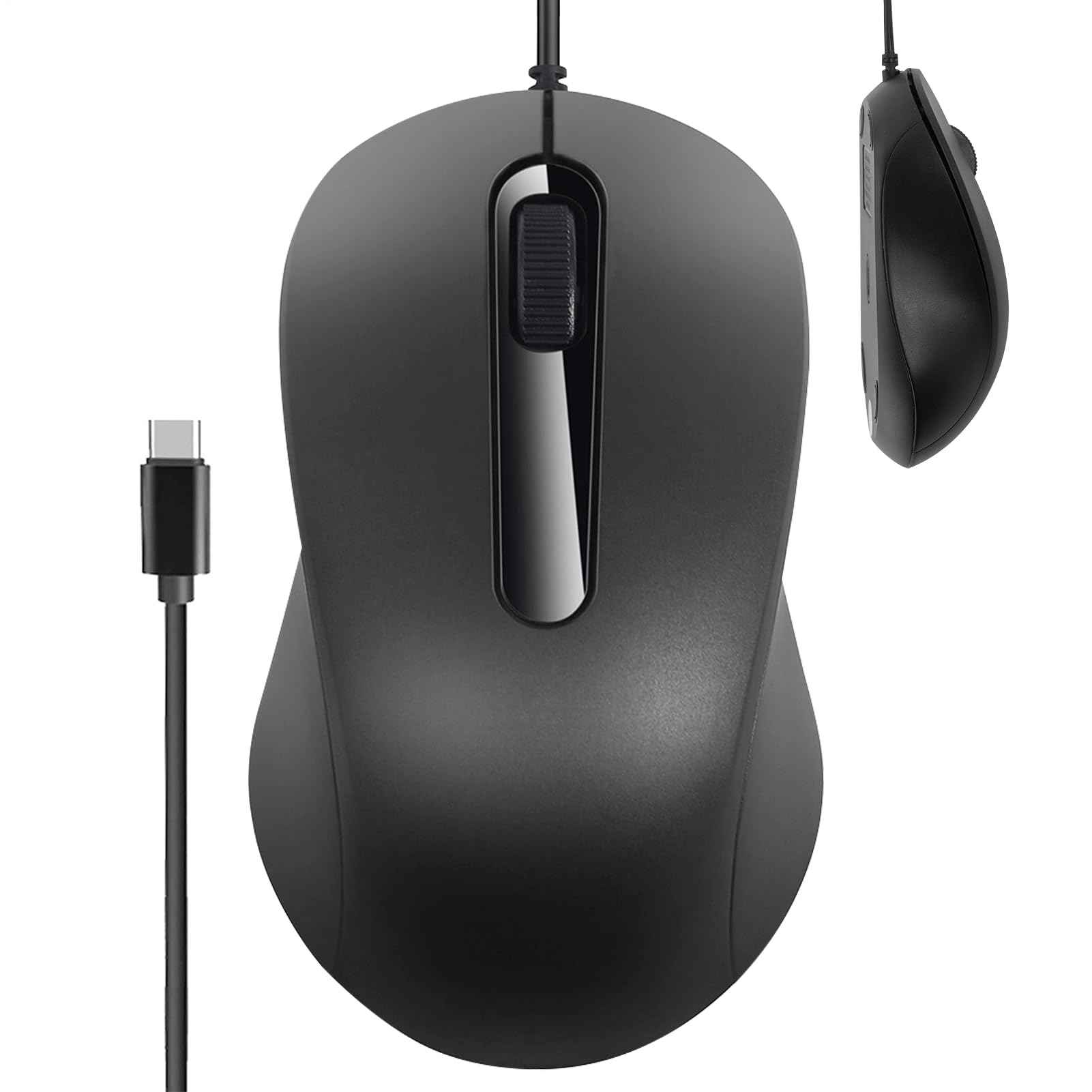 Ratón con cable para PC con diseño ergonómico, clics silenciosos y conexión USB 8