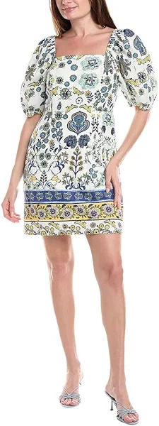 Anne Klein Womens Embroidered Mini Dress